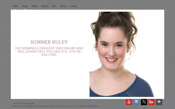 Summer Ruley - an actor website built by Web For Actors