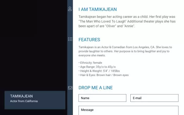 Tamika Jean - an actor website built by Web For Actors