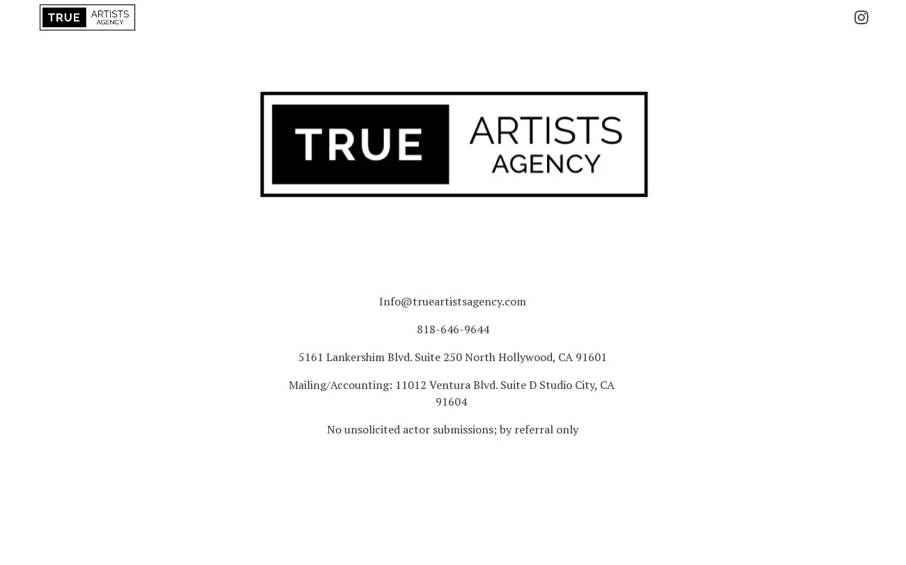 Screenshot of trueartistsagency.com