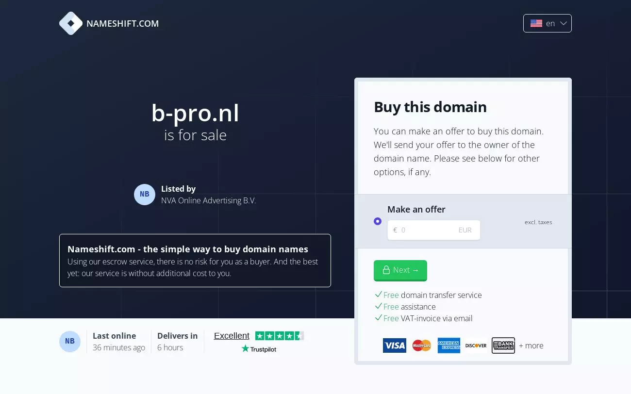 Screenshot of b-pro.nl