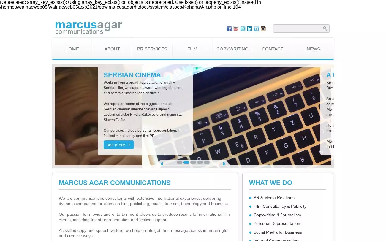 Screenshot of marcusagar.com